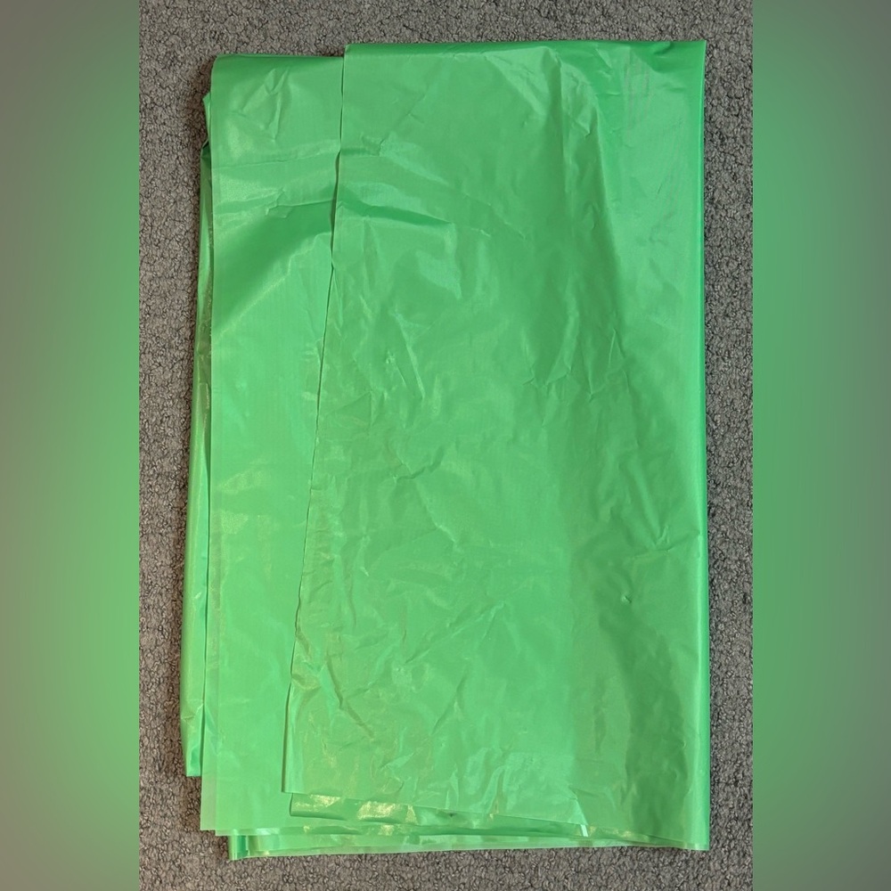 Vintage Plastic Green Table Cover Reusable Heavy Duty 108” x 94”